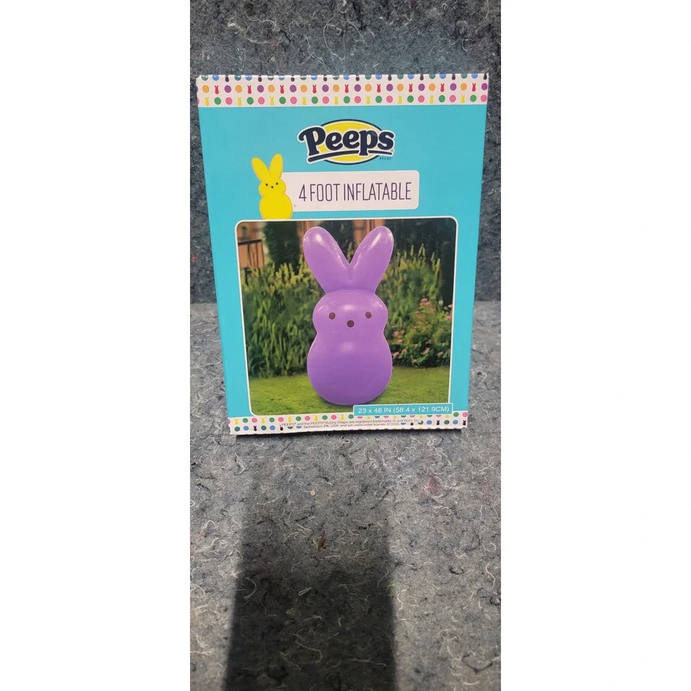 PEEPS‎ 4' Foot Inflatable Purple Yard Easter Bunny Blow-Up NWT and Sealed